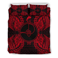 Polynesian Bedding Set - Yap Duvet Cover Set Map Red - Polynesian Pride