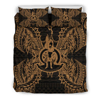 Polynesian Bedding Set - Vanuatu Duvet Cover Set Map Gold - Polynesian Pride