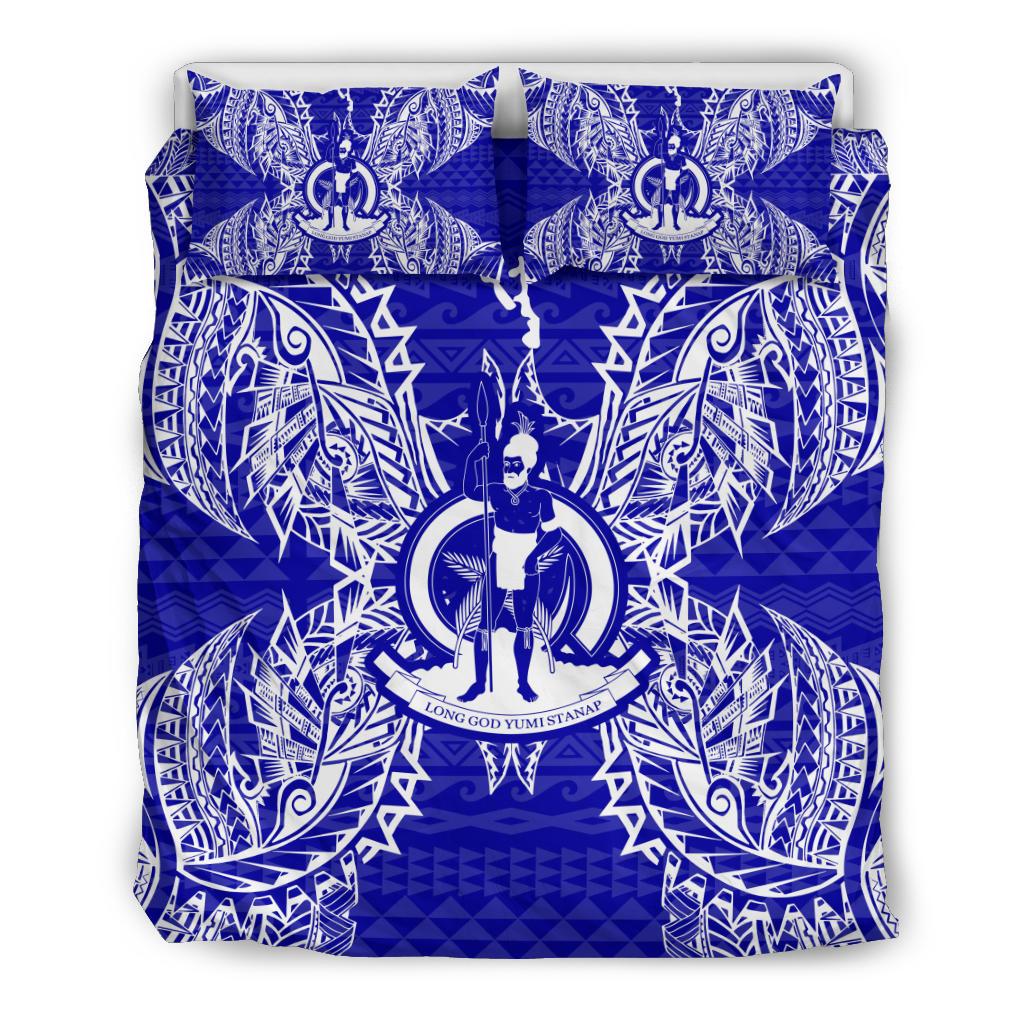 Polynesian Bedding Set - Vanuatu Duvet Cover Set Map Blue - Polynesian Pride