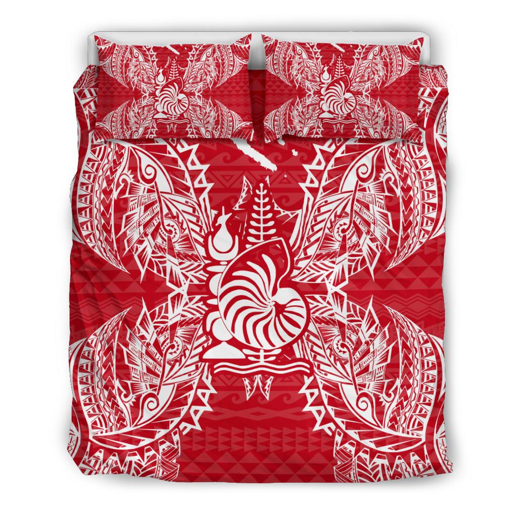 Polynesian Bedding Set - New Caledonia Duvet Cover Set Map Red White - Polynesian Pride