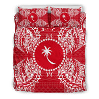Polynesian Bedding Set - Chuuk Duvet Cover Set Map Red White - Polynesian Pride