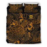 Polynesian Bedding Set - Tuvalu Duvet Cover Set Gold Color - Polynesian Pride
