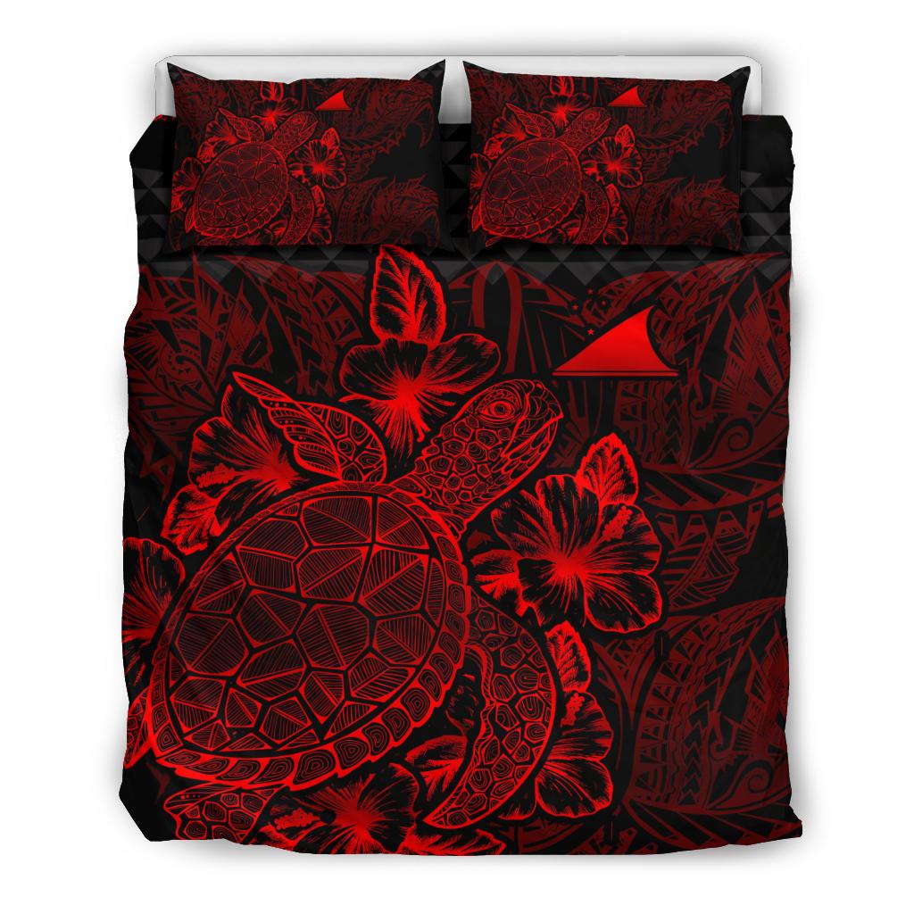Polynesian Bedding Set - Tokelau Duvet Cover Set Red Color - Polynesian Pride
