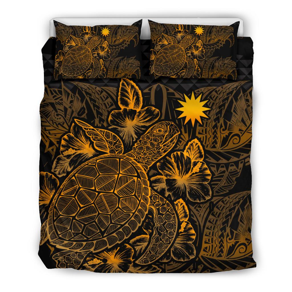 Polynesian Bedding Set - Nauru Duvet Cover Set Gold Color - Polynesian Pride