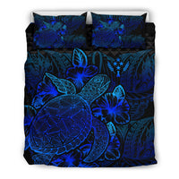 Polynesian Bedding Set - Kosrae Duvet Cover Set Blue Color - Polynesian Pride