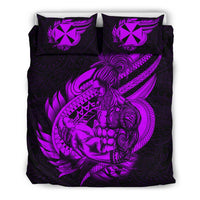 Polynesian Bedding Set - Wallis And Futuna Duvet Cover Set Father And Son Purple - Polynesian Pride