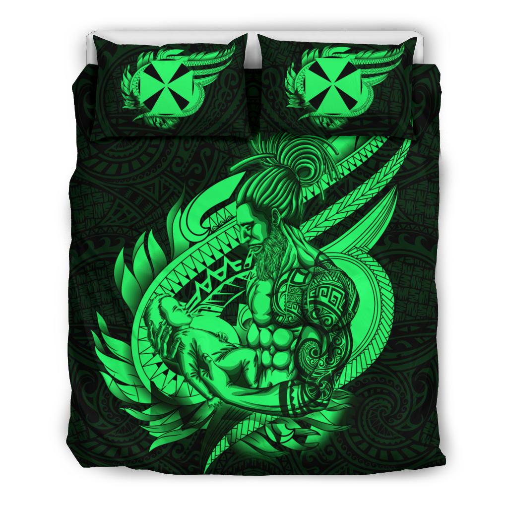 Polynesian Bedding Set - Wallis And Futuna Duvet Cover Set Father And Son Green - Polynesian Pride