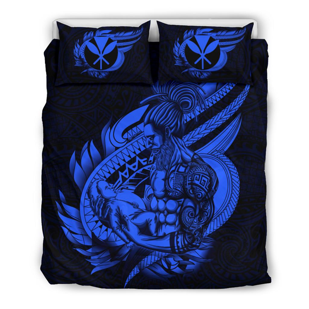 Polynesian Bedding Set - Hawaii Duvet Cover Set Father And Son Blue - Polynesian Pride