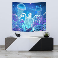 Hawaii Turtle Jellyfish Coral Galaxy Tapestry Wall Tapestry 75cm*90cm Galaxy - Polynesian Pride