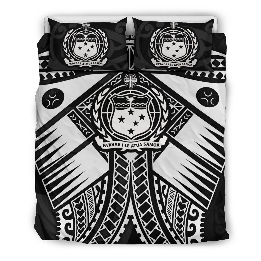 Samoa Polynesian Bedding Set - Samoa White Seal with Polynesian Tattoo - Polynesian Pride