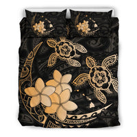 Hawaii Polynesian Turtle Plumeria Bedding Set - Pog Style Gold Gold - Polynesian Pride