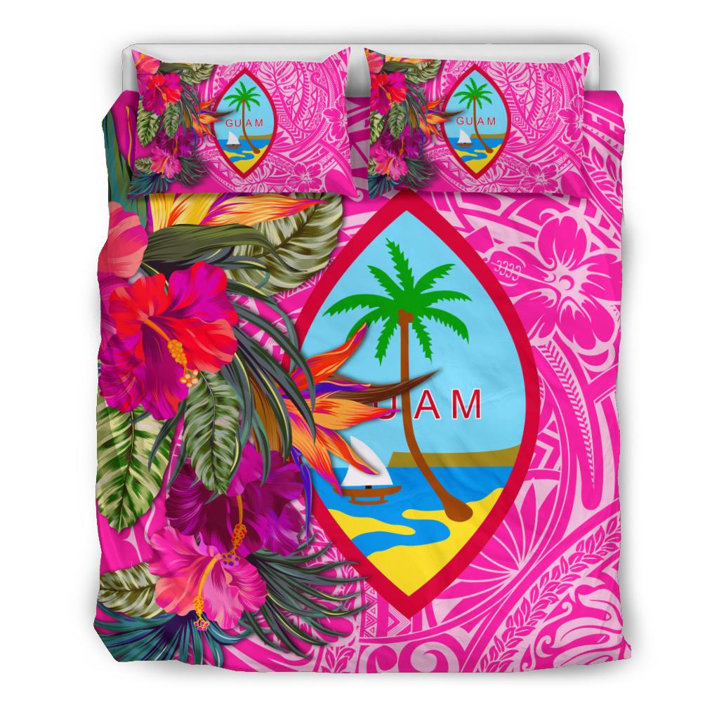 Guam Bedding Set - Hibiscus Polynesian Pattern Pink Version - Polynesian Pride