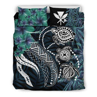 Kanaka Maoli (Hawaiian) Bedding Set - Polynesian Turtle Pacific Tribal Black - Polynesian Pride