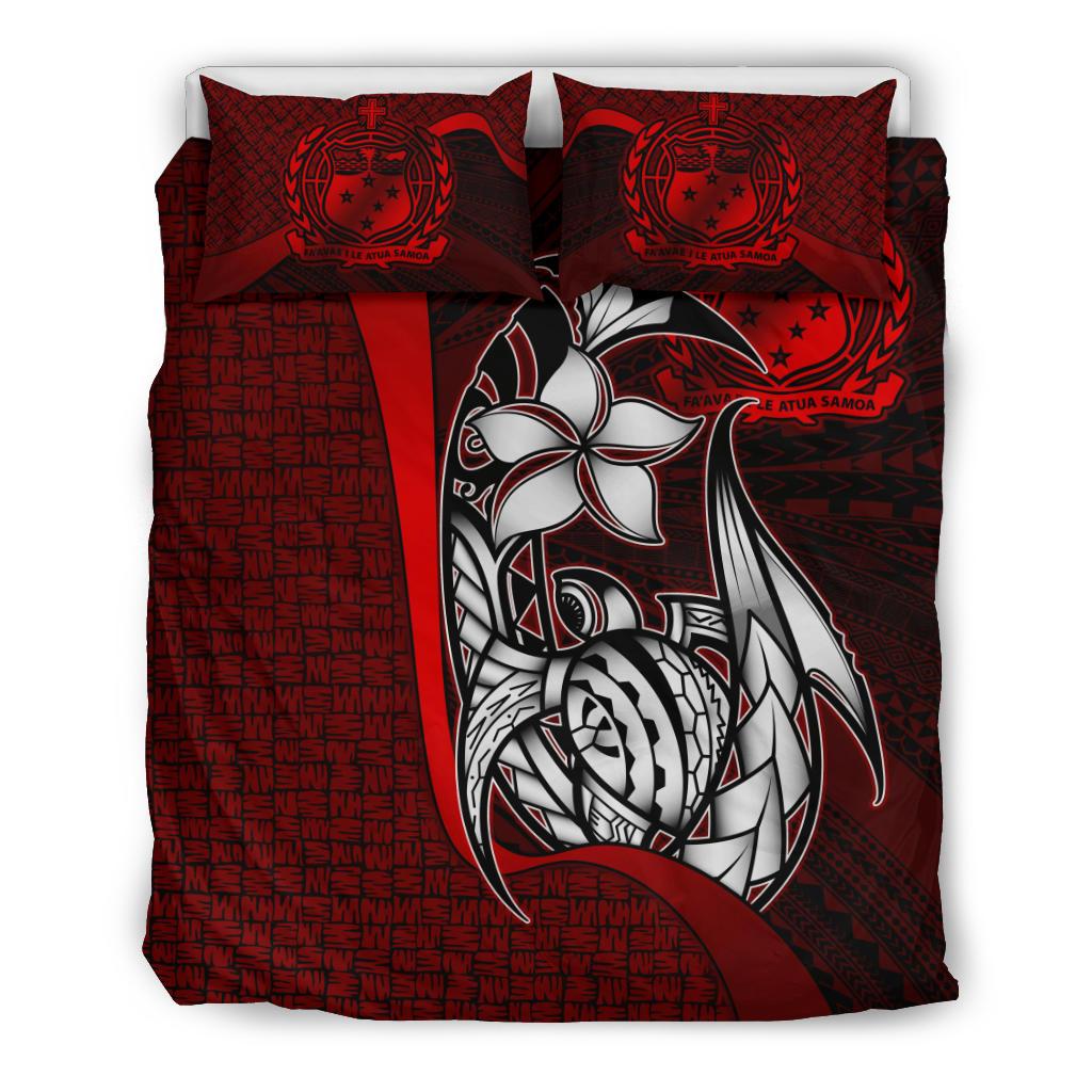 Samoa Polynesian Bedding Set Red - Turtle With Hook - Polynesian Pride
