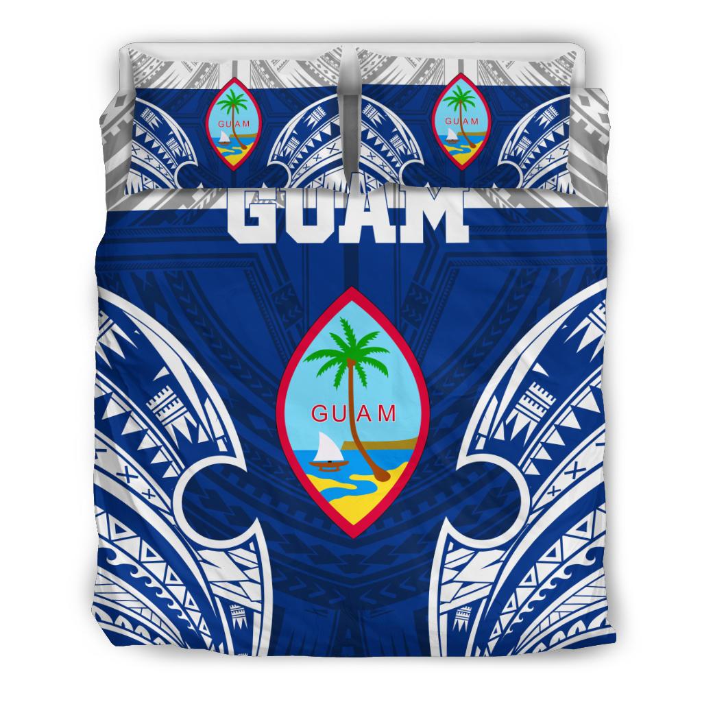 Polynesian Bedding Set - Guam Duvet Cover Set - Pattern With Seal Blue Version - Polynesian Pride