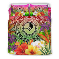 Yap Polynesian Bedding Set - Manta Ray Tropical Flowers - Polynesian Pride