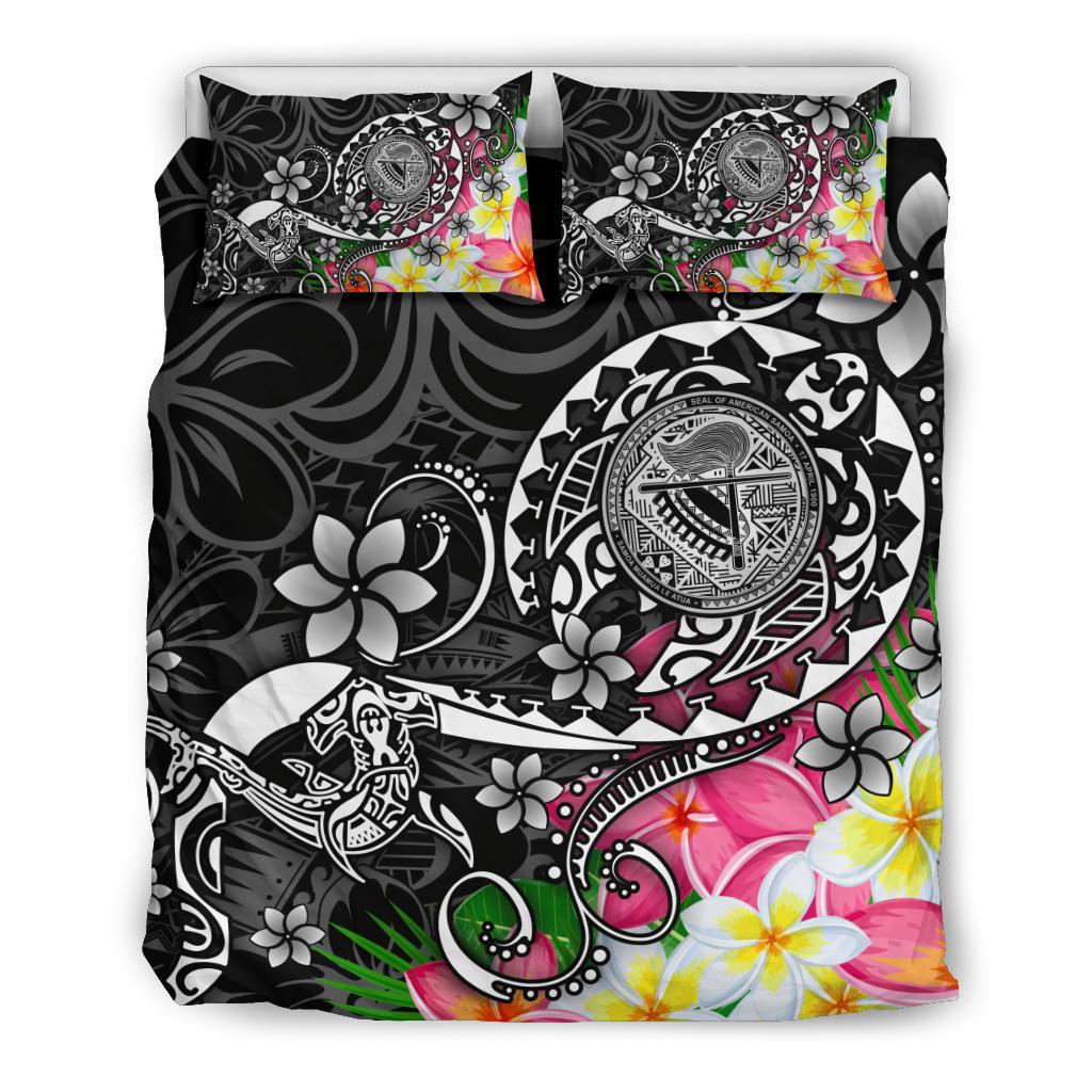 American Samoa Polynesian Bedding Set - Turtle Plumeria (Black) - Polynesian Pride