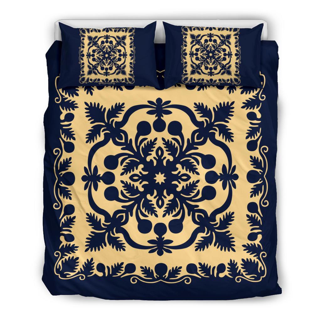 Hawaii Bedding Set Royal Pattern - Indigo Art - Polynesian Pride