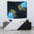 Hawaii Tapestry - Turtle Hibiscus Pattern Hawaiian Tapesty - Blue Wall Tapestry Small 60" x 51" Blue - Polynesian Pride