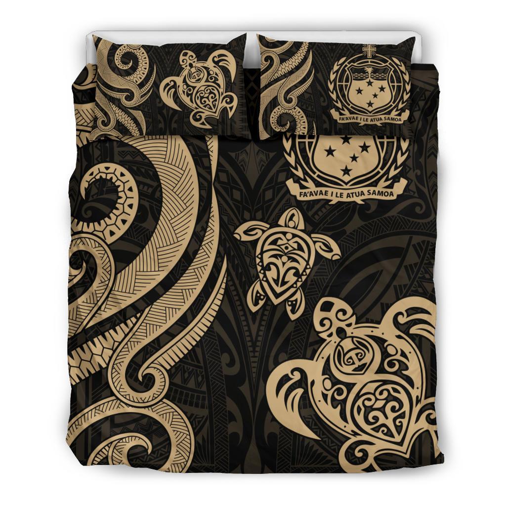 Samoa Polynesian Bedding Set - Gold Tentacle Turtle - Polynesian Pride