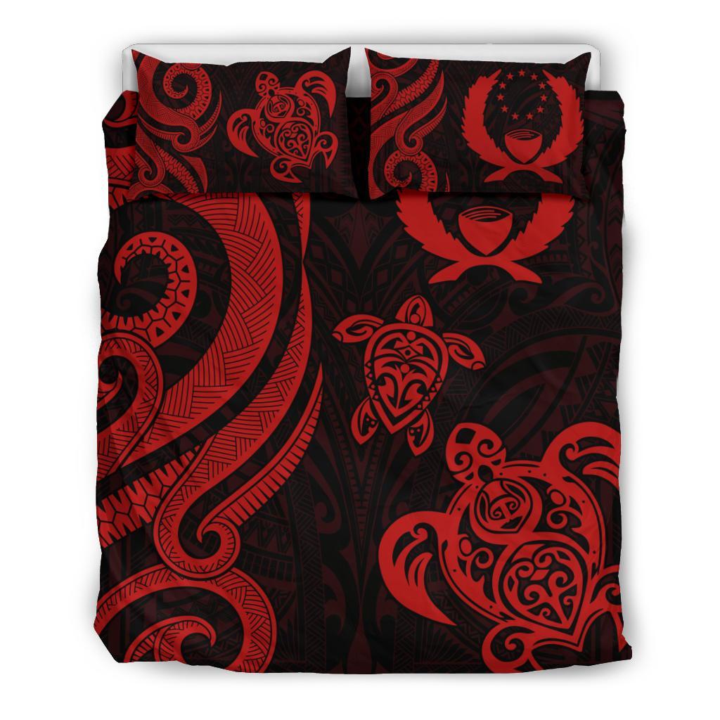 Pohnpei Micronesian Bedding Set - Red Tentacle Turtle - Polynesian Pride