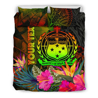 Samoa Polynesian Personalised Bedding Set - Hibiscus and Banana Leaves - Polynesian Pride