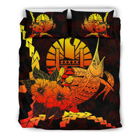 Tahiti Polynesian Bedding Set - Swordfish With Hibiscus - Polynesian Pride
