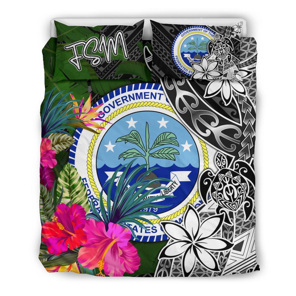 Federated States of Micronesia Bedding Set - Turtle Plumeria Banana Leaf - Polynesian Pride