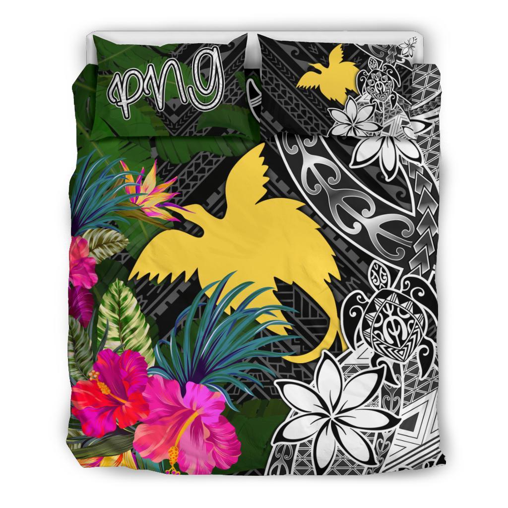 Papua New Guinea Bedding Set - Turtle Plumeria Banana Leaf - Polynesian Pride