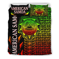 American Samoa Bedding Set - AS Seal Rocket Style (Reggae) - Polynesian Pride