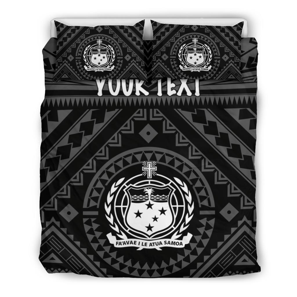 Samoa Personalised Bedding Set - Samoa Seal In Polynesian Tattoo Style - Polynesian Pride