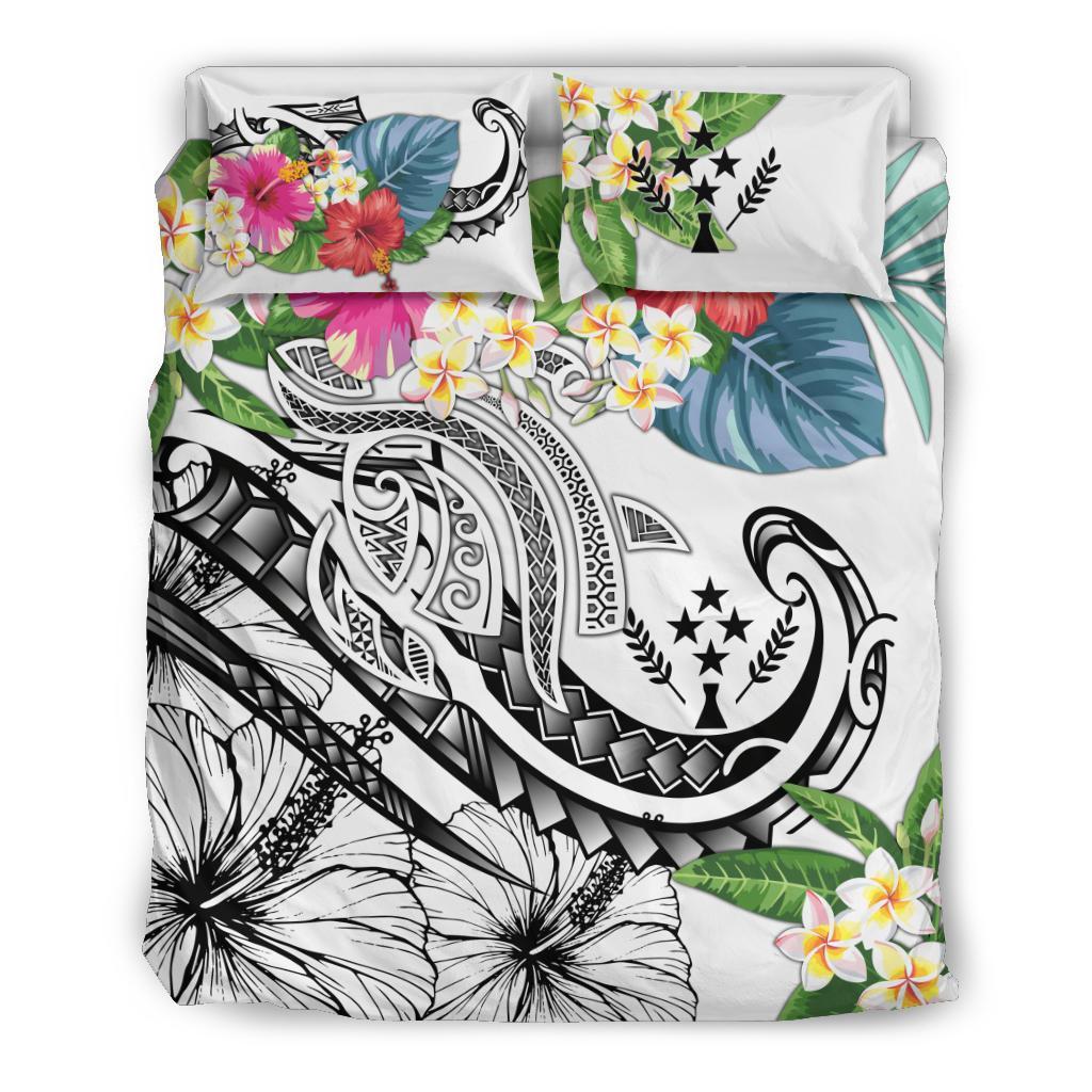 Kosrae Polynesian Bedding Set - Summer Plumeria (White) - Polynesian Pride