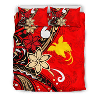 Papua Polynesian Bedding Set - Tribal Flower With Special Turtles Red Color - Polynesian Pride