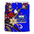 Samoa Bedding Set - Tribal Flower With Special Turtles Blue Color - Polynesian Pride