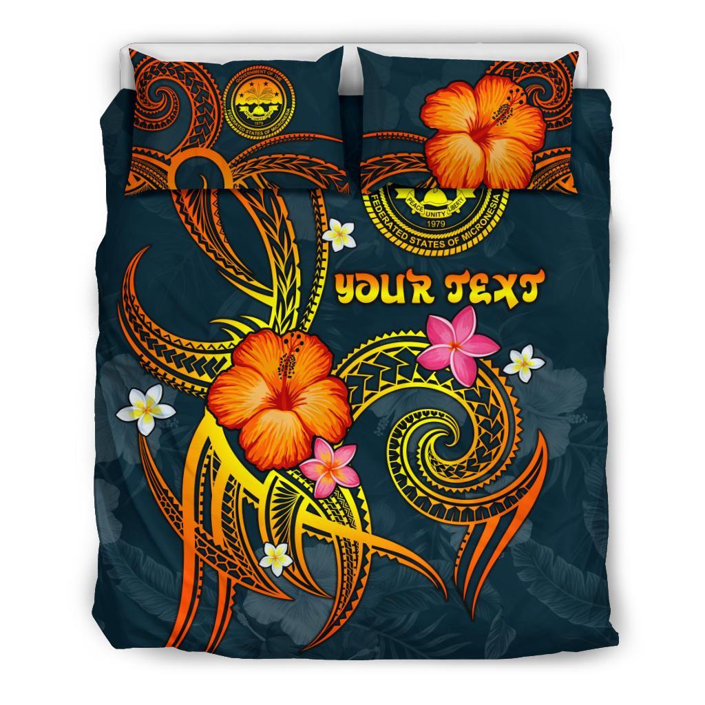 Federated States of Micronesia Polynesian Personalised Bedding Set - Legend of FSM (Blue) - Polynesian Pride