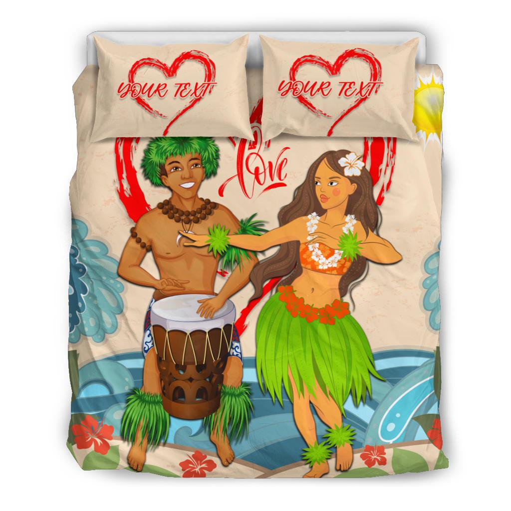 (Personalised) Hawaii Couple Valentines Bedding Set - Even Style - AH Beige - Polynesian Pride