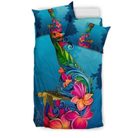 Fiji Duvet Cover Set - Under Water With Turtle Hibiscus - Polynesian Pride