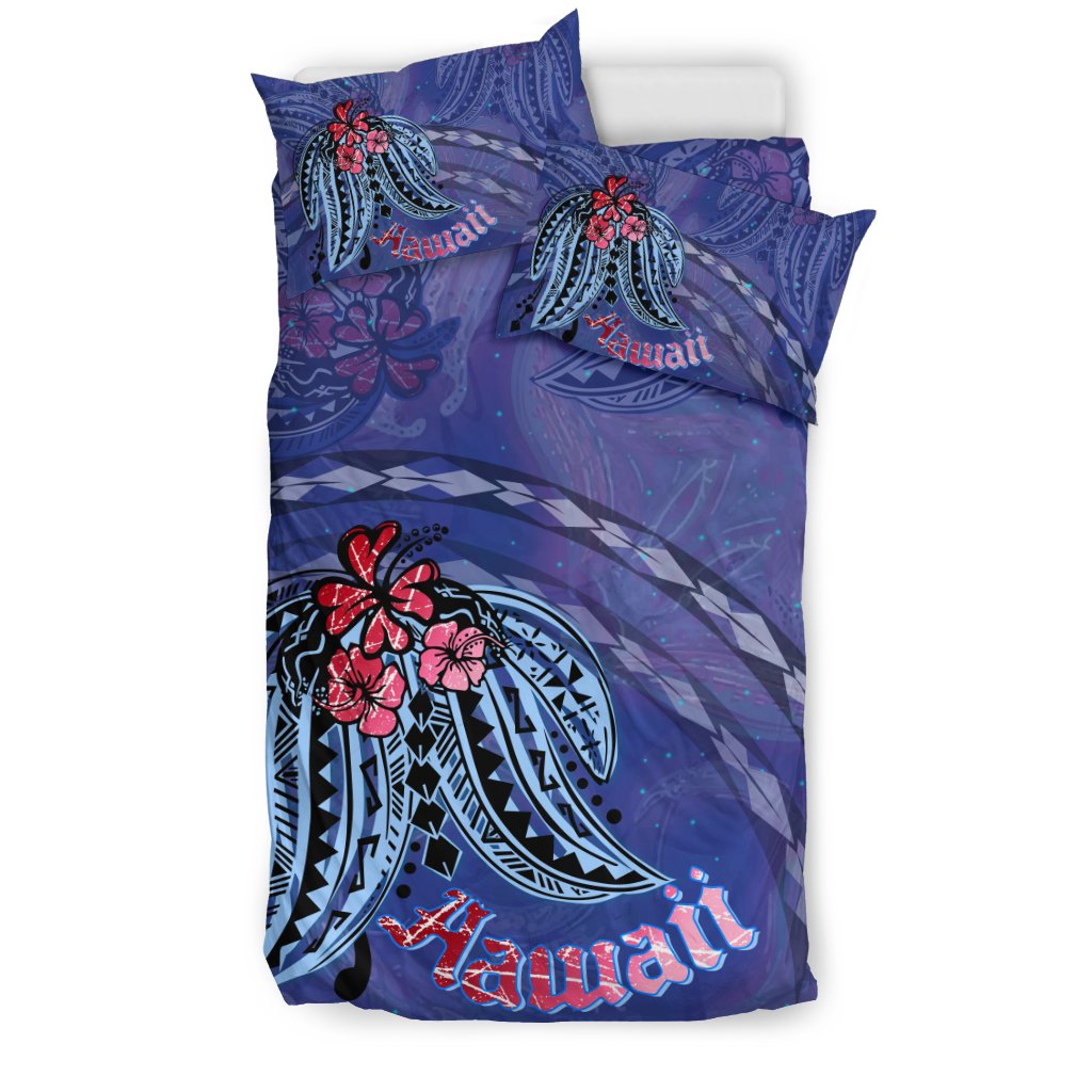 Hawaii Hibiscus Flowers Duvet Cover Set - Polynesian Patterns Style - Polynesian Pride