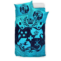 Tonga Duvet Cover Set - Tonga Coat Of Arms Turquoise A0 - Polynesian Pride