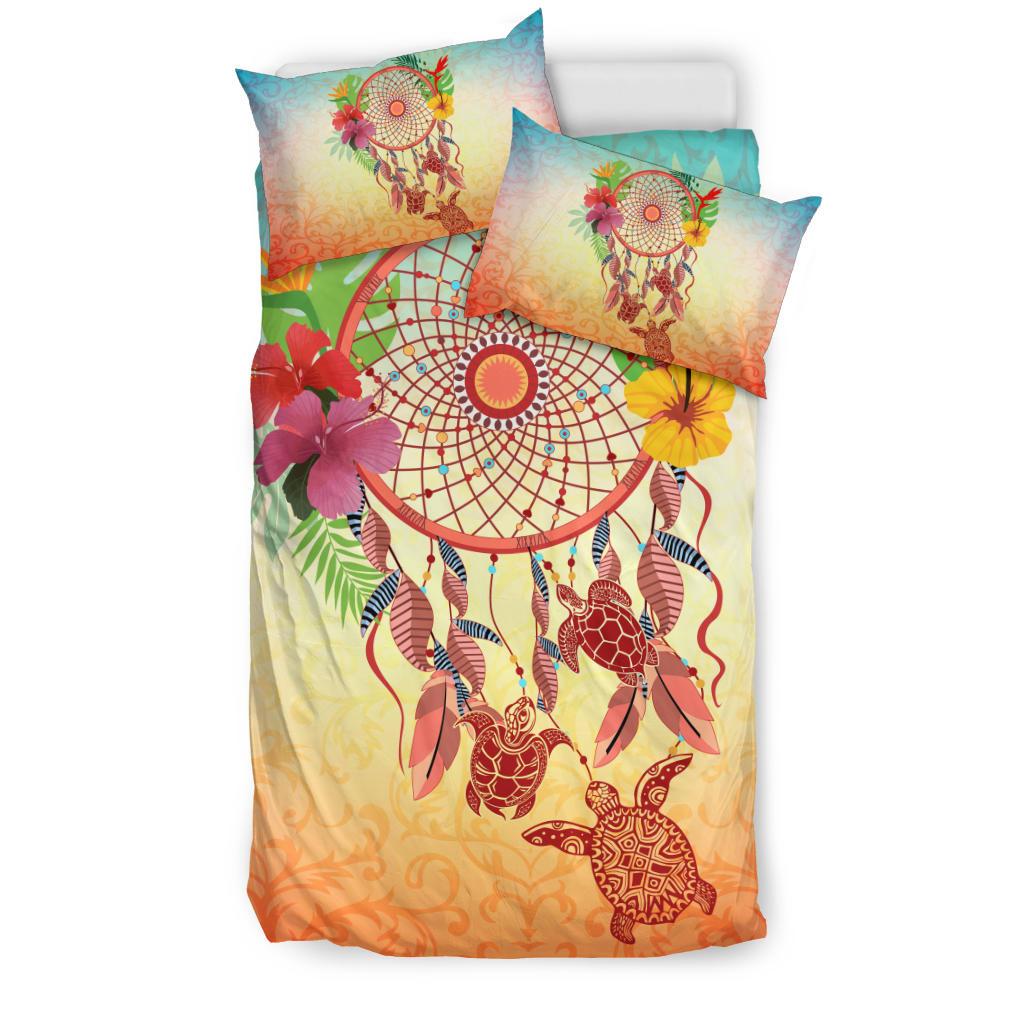 Hawaiian Hibiscus Strelitzia Flower Dreamcatcher Bedding Set - Polynesian Pride
