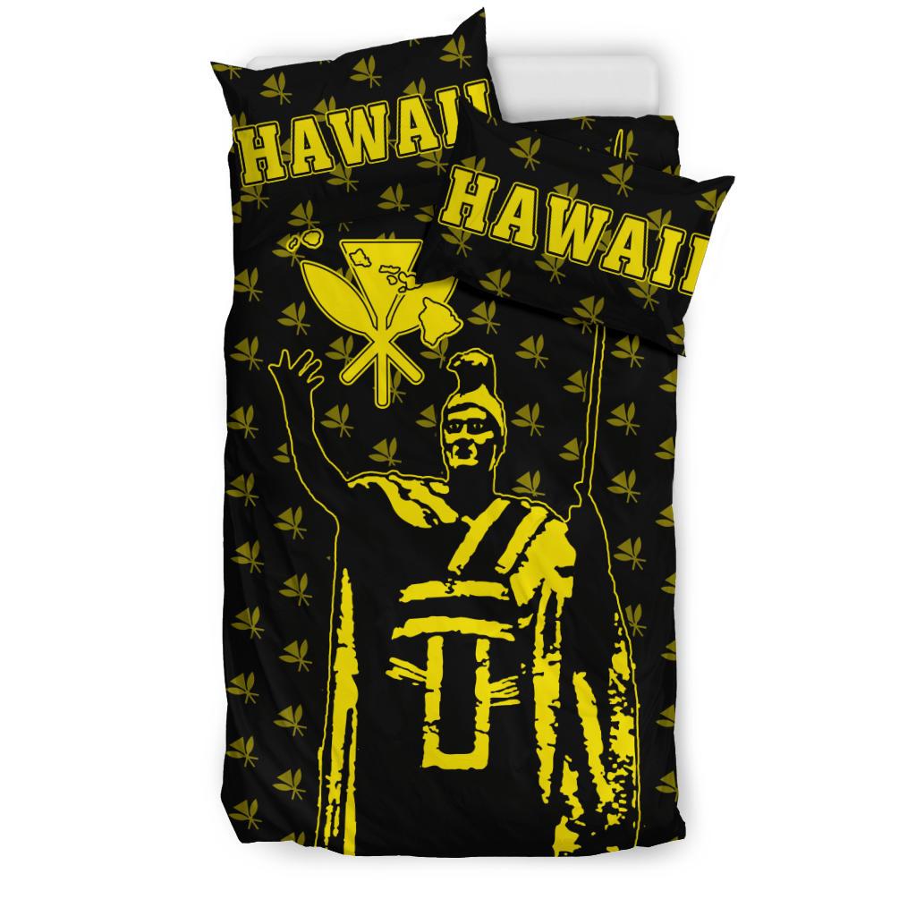 Hawaiian Warrior King Kanaka Maoli Yellow Bedding Set - Polynesian Pride