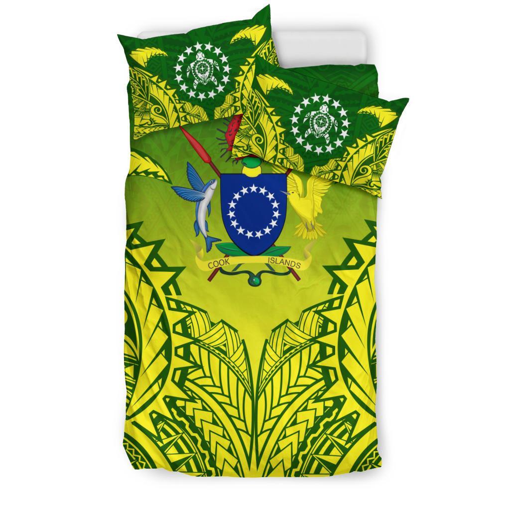 Cook Islands Duvet Cover Set - Cook Islands Coat Of Arms Kuki Arirani Premium - Polynesian Pride