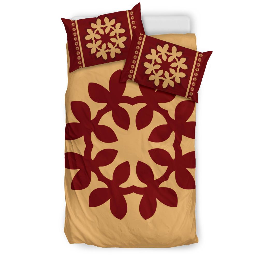 Hawaiian Quilt Pattern Plumeria Dreamcatcher Polynesian Bedding Set - Polynesian Pride