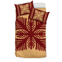 Hawaiian Quilt Pattern Monstera Sago Palm Polynesian Bedding Set - Polynesian Pride