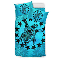 Cook Islands Duvet Cover Set - Cook Island Flag & Turtle Turquoise - Polynesian Pride