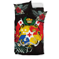 Tonga Duvet Cover Set - Tonga Coat Of Arms Hibiscus - Polynesian Pride