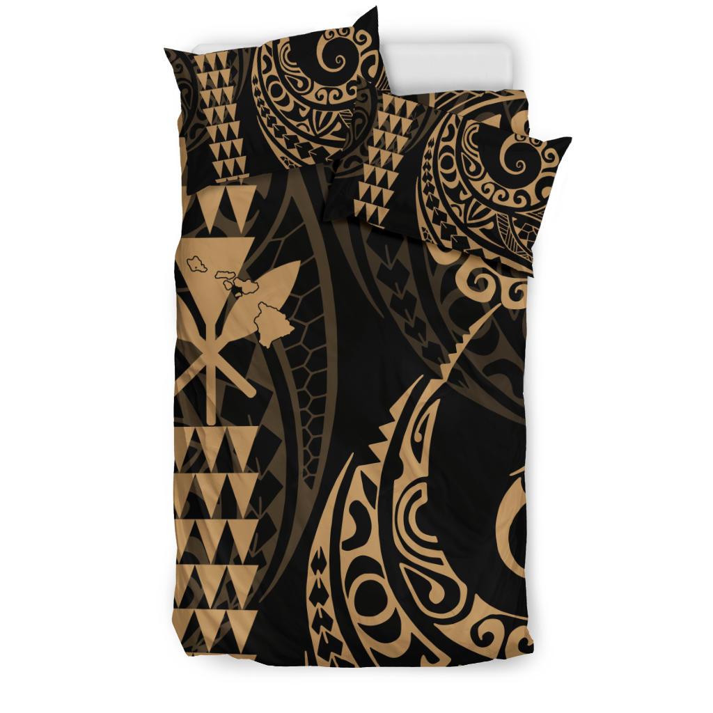 Kanaka Map Bedding Set Gold - Polynesian Pride