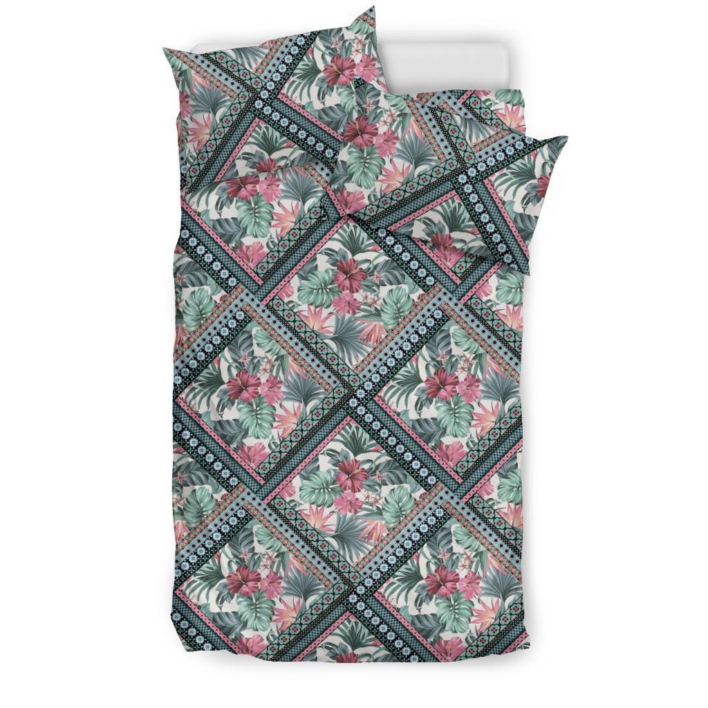 Hawaiian Hibiscus Exotic Tropical Flowers In Pastel Colors Polynesian Bedding Set - Polynesian Pride