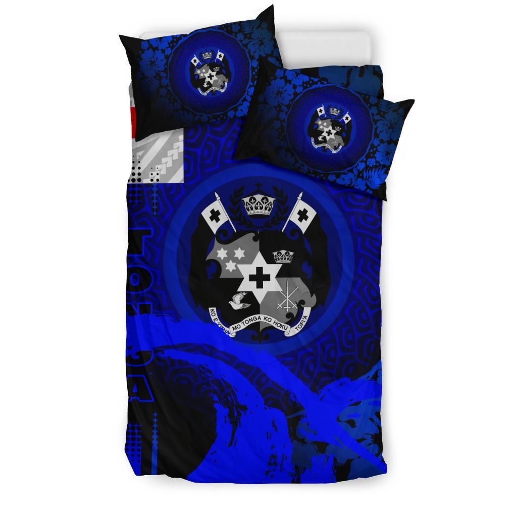 Tonga Duvet Cover Set - Hibiscus And Wave Blue - Polynesian Pride