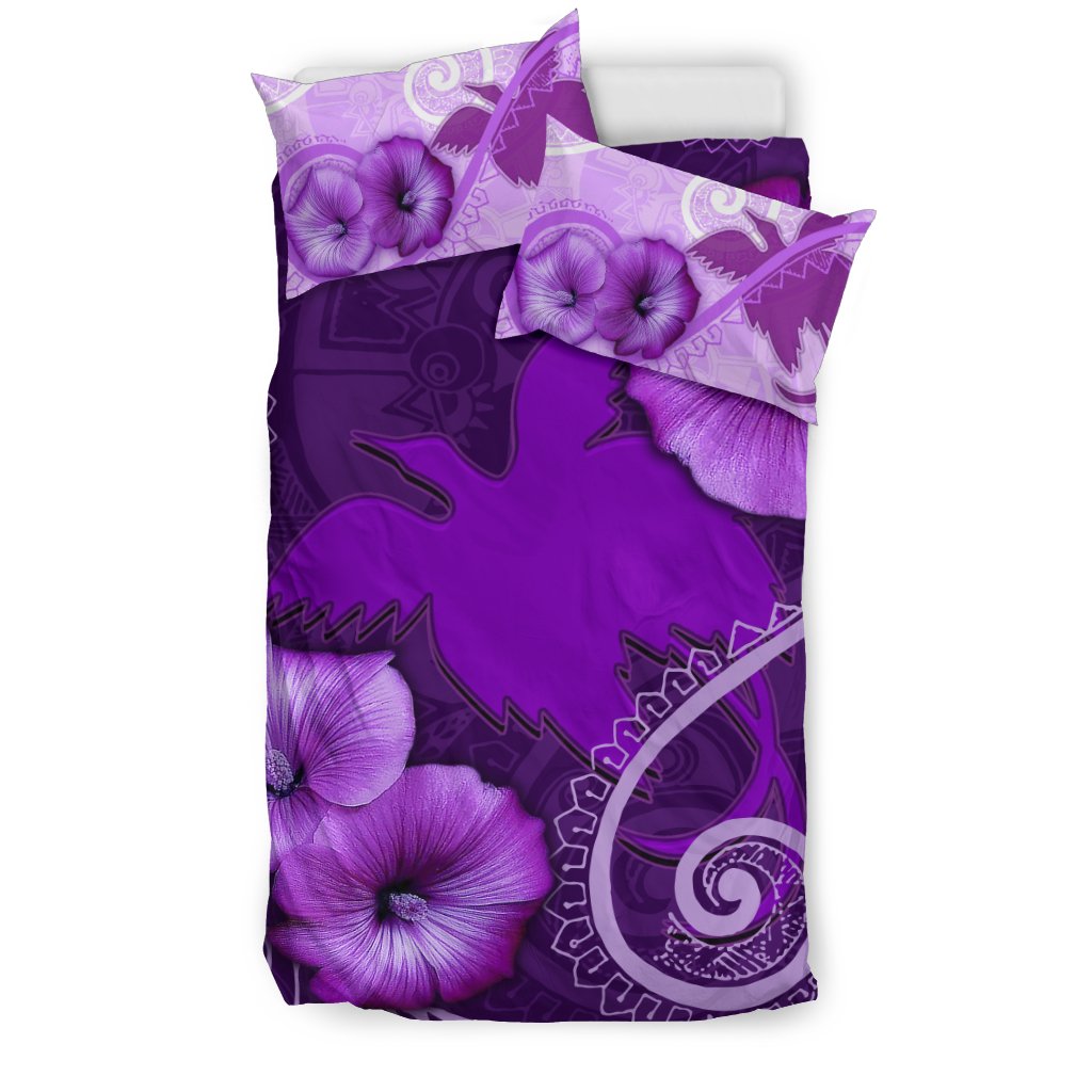 Papua New Guinea Hibiscus Purple Duvet Cover Set - Polynesian Pride
